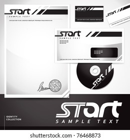 Document, letter, business card and disk template. EPS-10