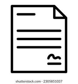 Símbolo del logotipo de la línea simple de la carta del documento