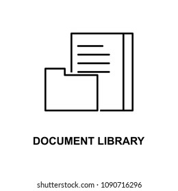 document library icon. Element of simple web icon with name for mobile concept and web apps. Thin line document library icon can be used for web and mobile on white background