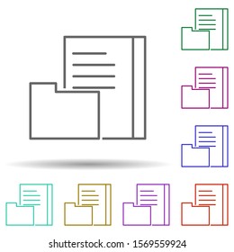 Document library multi color icon. Simple thin line, outline vector of web icons for ui and ux, website or mobile application