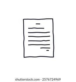 Document license or contract icon logo sign Hand drawn ink sketch Decorative paper element Doodle abstract design style Fashion print for clothes greeting invitation card flyer banner poster cover ad