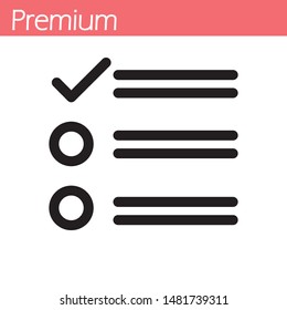 Document like auditing. Scrutiny, annual verification, info. flat style quality symbol vector sign isolated on white background illustration for graphic and web design. EPS 10, Premium.