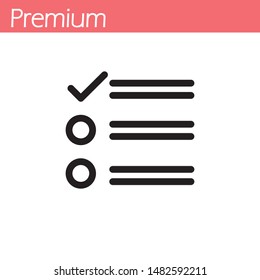 Document like auditing. Scrutiny, annual verification, info. flat style quality symbol vector sign isolated on white background illustration for graphic and web design. EPS 10, Premium.
