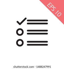 Document like auditing. Scrutiny, annual verification, info. flat style quality symbol vector sign isolated on white background illustration for graphic and web design. EPS 10, Premium.