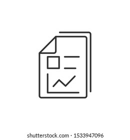 Document like auditing. Scrutiny, info Icon vector sign isolated for graphic and web design. annual verification symbol template color editable on white background.