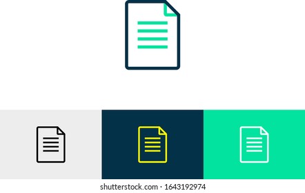 document line art icon vector
