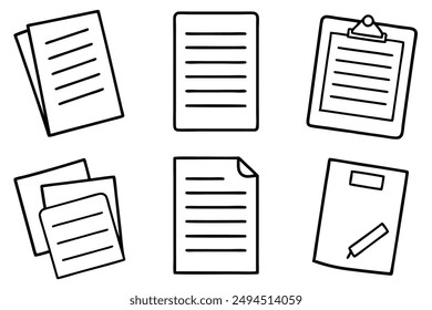 Document line art stylish paperwork illustration