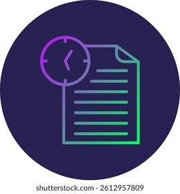 Document Line Circle Gradient Style