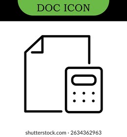 Conjunto de ícones editáveis da linha do documento. Ilustração vetorial em linha fina estilo moderno de ícones de documentação de papel: tabelas, análises, questionário e muito mais. Isolado no branco