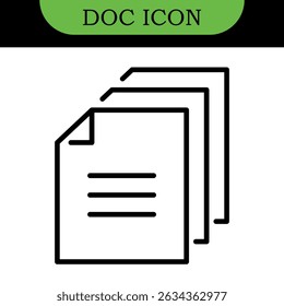 Document Line Editable Icons set. Vector illustration in thin line modern style of paper documentation icons: tables, analytics, questionnaire, and more. Isolated on white