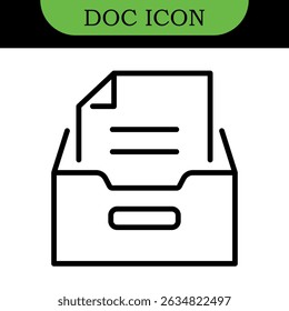 Document Line Editable Icons set. Vector illustration in thin line modern style of paper documentation icons: tables, analytics, questionnaire, and more. Isolated on white