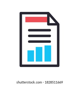 Document line and fill style icon design, Data archive and information theme Vector illustration