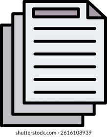 Document Line Filled Vector Icon Design