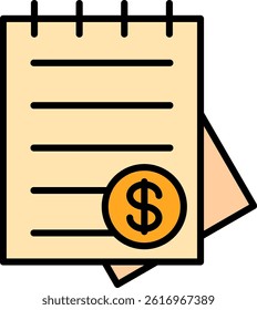 Document Line Filled Vector Icon Design