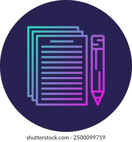 Document Line Gradient Icon Design