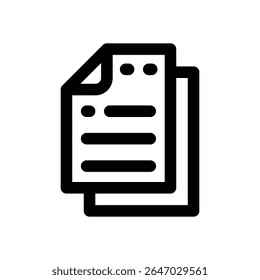 document line icon. Clean and minimalist vector icon for websites, mobile apps, presentations, and logos. Fully scalable and customizable for any project.