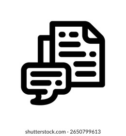 document line icon. Clean and minimalist vector icon for websites, mobile apps, presentations, and logos. Fully scalable and customizable for any project.