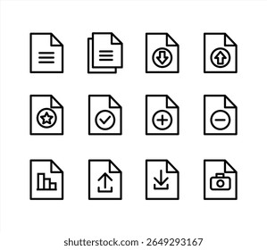  Document line icon collection. Document symbol collection. vector illustration