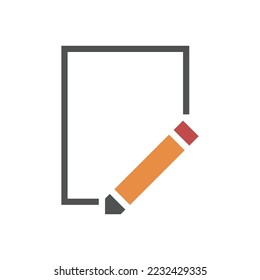 Symbol der Dokumentlinie mit Bleistift-Symbol. Konzept der Bearbeitung, Anzeige und Lesen.
