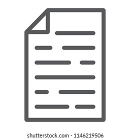 Document line icon, office and work, file sign, vector graphics, a linear pattern on a white background, eps 10.