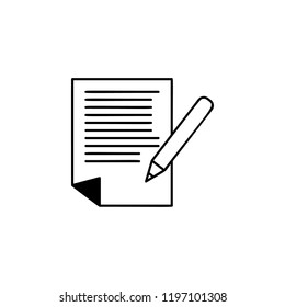 Document Line Icon On White Background