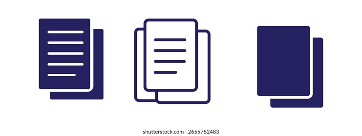 Icono de línea de documento. Conjunto de iconos de documento de papel. Símbolo de archivo. Vector