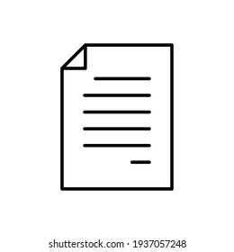 Document line icon. Paper outline symbol. Vector illustration isolated on white
