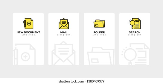 DOCUMENT LINE ICON SET