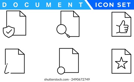 Document line icon set. Documents symbol collection. Different documents icons vector illustration