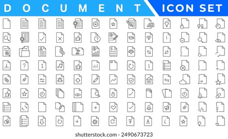 Document line icon set. Documents symbol collection. Different documents icons vector illustration