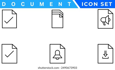 Document line icon set. Documents symbol collection. Different documents icons vector illustration