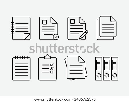 Document line icon set. Documents symbol collection. Different documents icons vector illustration