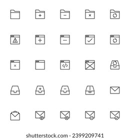 Document Line Icon Set. Editable Stroke