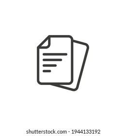 Document line icon. Simple outline style. Note, information, paper, sheet, pictogram, contract, copy concept. Page file, list text vector illustration isolated for web design. EPS 10.