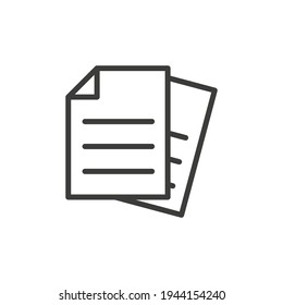 Document line icon. Simple outline style. Note, information, paper, sheet, pictogram, contract, copy concept. Page file, list text vector illustration isolated for web design. EPS 10.