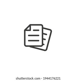 Document line icon. Simple outline style. Note, information, paper, sheet, pictogram, contract, copy concept. Page file, list text vector illustration isolated for web design. EPS 10.
