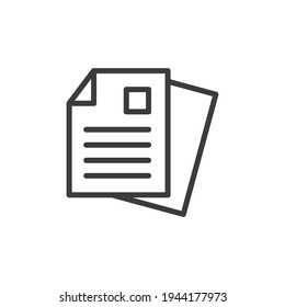 Symbol der Dokumentlinie. Einfache Kontur. Hinweis, Informationen, Papier, Blatt, Piktogramm, Vertrag, Kopierkonzept. Seitendatei, Listentext, Vektorgrafik einzeln für Webdesign. EPS10.