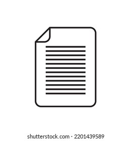 Document line icon vector design template and illustration with editable stroke