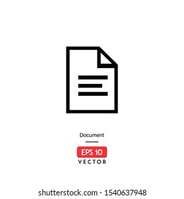 Document line icon vector, EPS10 - Vector