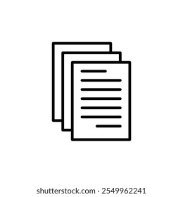 Document line icon. vector flat black simple linear illustration for web and app..eps