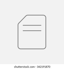 Document line icon for web, mobile and infographics. Vector dark grey icon isolated on light grey background.