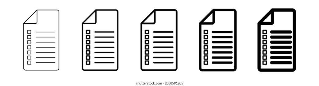 Document line icons. Document Symbol Set. Modern pictogram vector illustration isolated on white background.