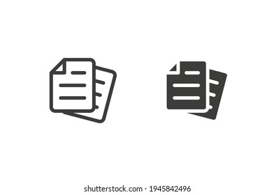Document line and solid icon. Outline and glyph symbol. Note, information, paper, sheet, pictogram, contract, copy concept. Page file, list text vector illustration isolated for web design. EPS 10.