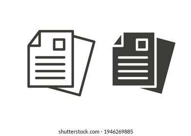 Document line and solid icon. Outline and glyph symbol. Note, information, paper, sheet, pictogram, contract, copy concept. Page file, list text vector illustration isolated for web design. EPS 10.