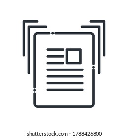 Document line style icon design, Data archive and information theme Vector illustration
