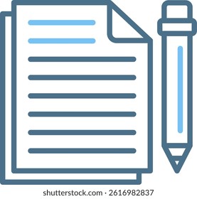 Document Line Two Colour Icon