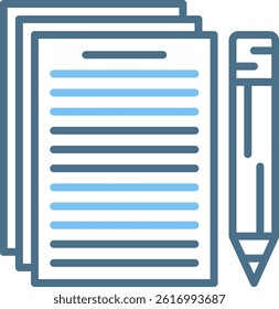 Document Line Two Colour Icon