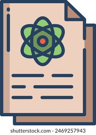 Document linear color vector illustration