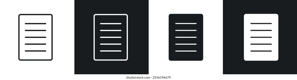 Document linear icon set for app, and web design.