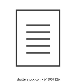 Document linear icon. Text page. Thin line illustration. New file contour symbol. Vector isolated outline drawing
